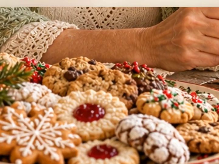 A plate of Christmas cookies