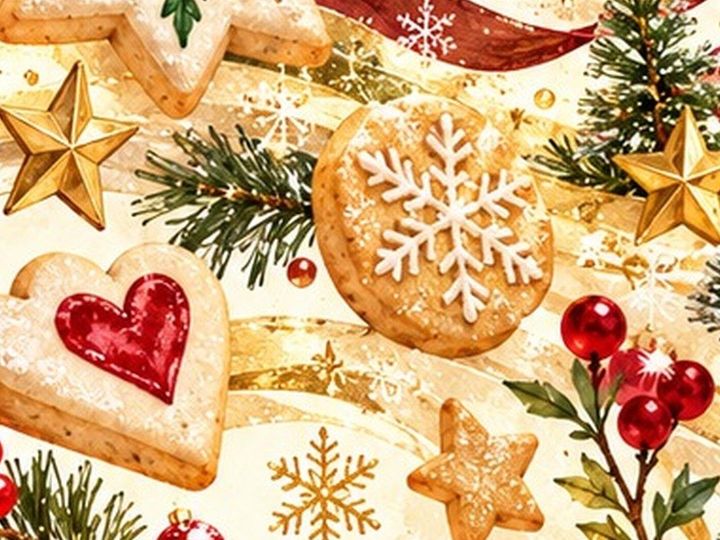 Festive shortbread and jam cookies