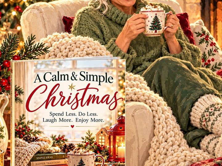 A cosy Christmas armchair with a book