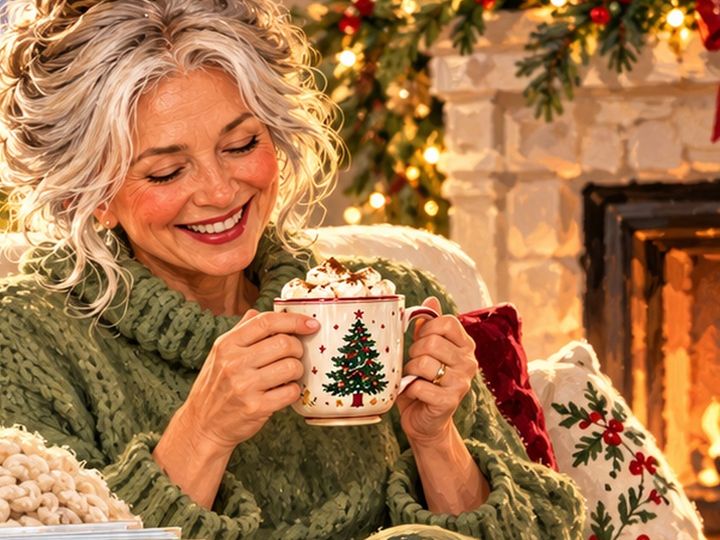 The Dancing Sage relaxing with a mug of cocoa